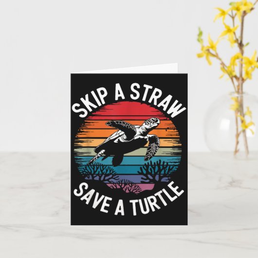 Save Turtles Sea Ocean Turtle Shirt  Karte (Gelbe Blume)