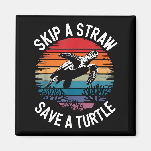 Save Turtles Sea Ocean Turtle Shirt Magnet (Vorne)