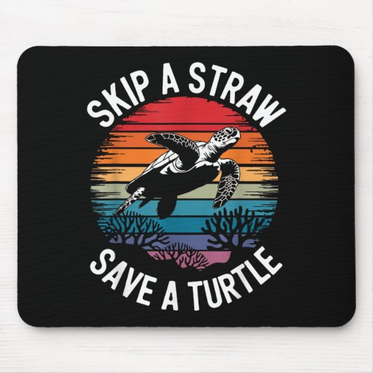 Save Turtles Sea Ocean Turtle Shirt Mousepad (Vorne)