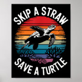 Save Turtles Sea Ocean Turtle Shirt  Poster (Vorne)