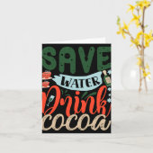 Save Water Drink Cocoa Funny Christmas Winter  Karte (Gelbe Blume)