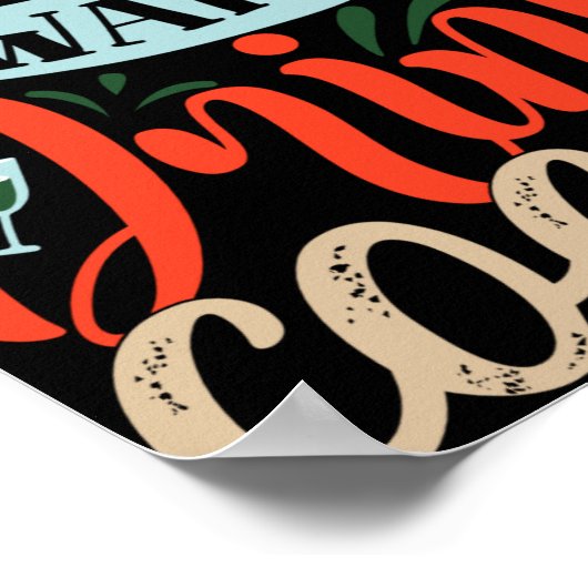 Save Water Drink Cocoa Funny Christmas Winter Poster (Ecke)