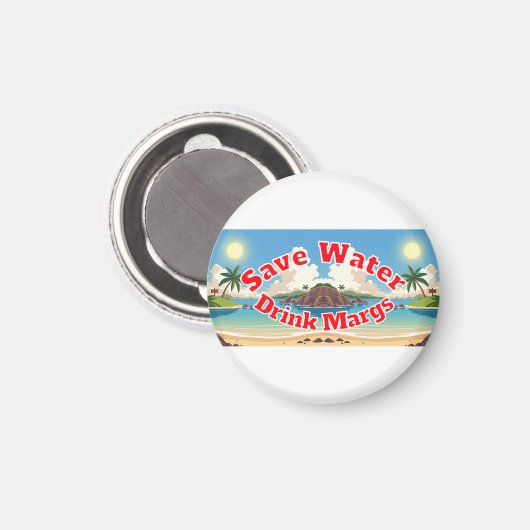 Save Water Drink Margs Trucker Hat Magnet (Vorderseite/Rückseite)