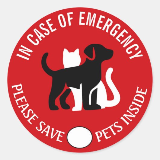 SAVE YOUR PET IN CASE OF EMERGENCY!   Sticker (Vorderseite)