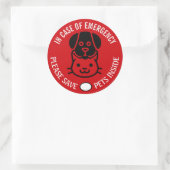 SAVE YOUR PET IN EMERGENCY! Alert First Responders Runder Aufkleber (Tasche)