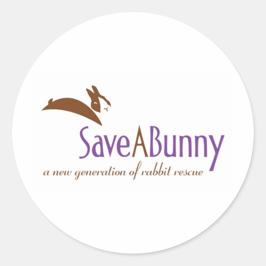 SaveABunny-Logo Runder Aufkleber (Vorderseite)