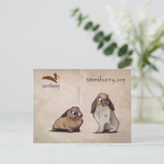 SaveABunny Postcard Postkarte (Stehend Vorderseite)