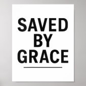 Saved By Grace Minimalist Christian Graphic  Poster (Vorne)