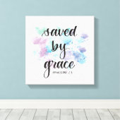 Saved by grace | watercolor background leinwanddruck (Insitu (Holzboden))