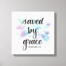 Saved by grace | watercolor background  leinwanddruck