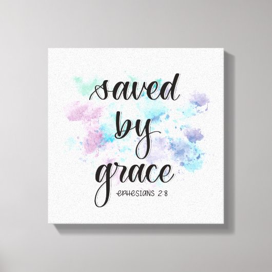 Saved by grace | watercolor background leinwanddruck (Vorderseite)