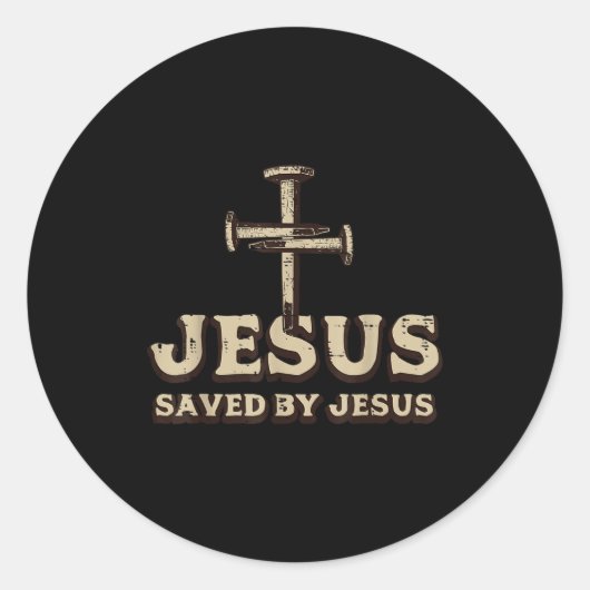 Saved By Jesus Cross Christian Religious God Jesus Runder Aufkleber (Vorderseite)