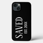 Saved Est Established Black Caps Christian Case-Mate iPhone Hülle (Rückseite)