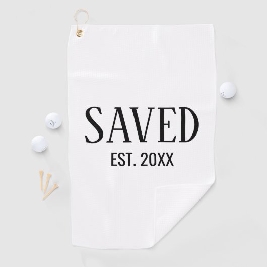 Saved Est Established Christian Golfhandtuch (Insitu)