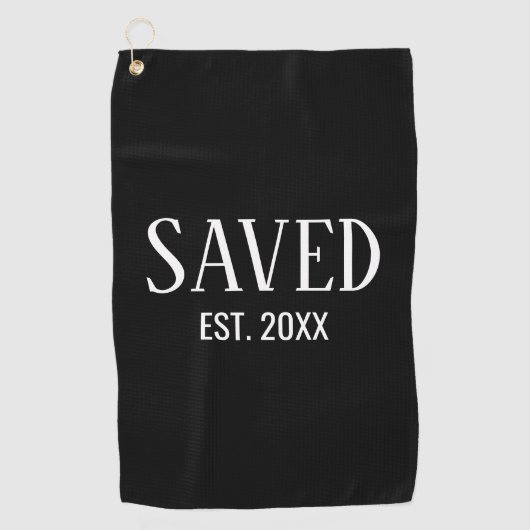 Saved Est Established White Caps Christian Golfhandtuch (Vorderseite)