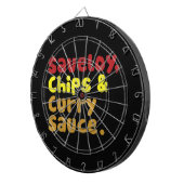 Saveloy, Chips & Curry Sauce. Dartscheibe (Vorderseite rechts)