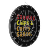 Saveloy, Chips & Curry Sauce. Dartscheibe (Vorderseite Links)