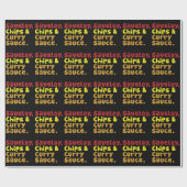 Saveloy, Chips & Curry Sauce. Geschenkpapier (Flach)