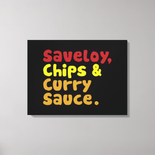 Saveloy, Chips & Curry Sauce. Leinwanddruck