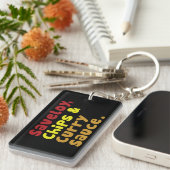 Saveloy, Chips & Curry Sauce. Schlüsselanhänger (Vorderseite rechts)