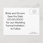 SaveThe Date-Ereignis und Hochzeit Ankündigungspostkarte (Rückseite)