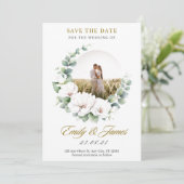 #SaveTheDateForTheWeddingOfEmily&James Einladung (Stehend Vorderseite)