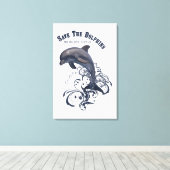 SaveTheDolphins - überzogene Canvas Leinwanddruck (Insitu (Holzboden))