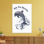 SaveTheDolphins - überzogene Canvas Leinwanddruck (Insitu (Wohnzimmer))