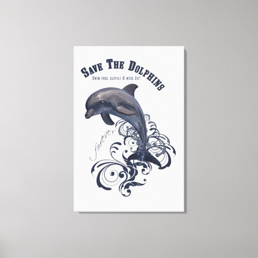 SaveTheDolphins - überzogene Canvas Leinwanddruck (Vorderseite)
