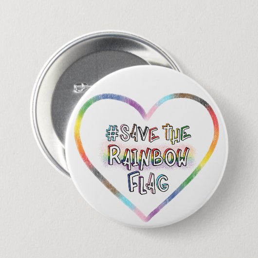 #SaveTheRainbowFlag handgeschriebene LGBTQ+-Rechte Button (Vorne & Hinten)