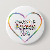 #SaveTheRainbowFlag handgeschriebene LGBTQ+-Rechte Button (Vorderseite)