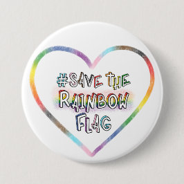 #SaveTheRainbowFlag handgeschriebene LGBTQ+-Rechte Button