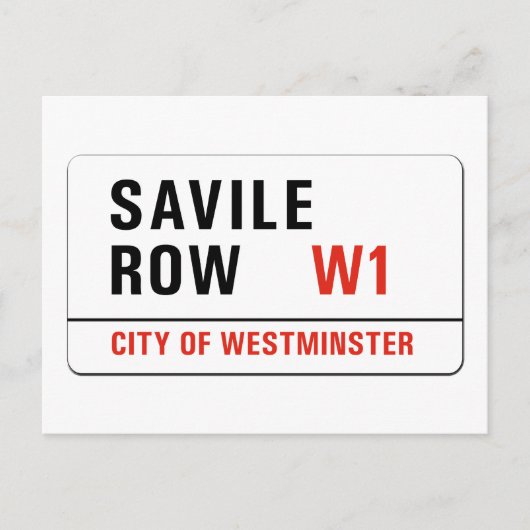 Savile Reihe, London-Straßenschild Postkarte (Vorderseite)