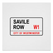Savile Row Road Sign Poster (Vorderseite)