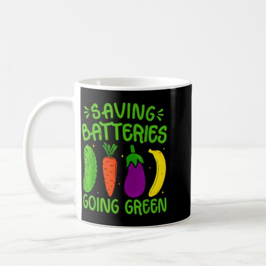 Saving Batteries Going Green Funny Inappropriate H Kaffeetasse (Links)