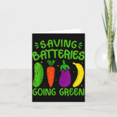 Saving Batteries Going Green Funny Inappropriate H Karte (Vorderseite)