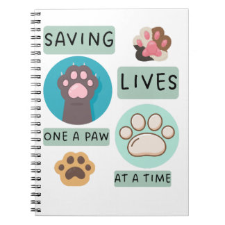 Saving Lives One Paw At A Time – Vet Animal Design Notizblock