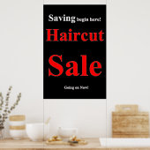 Savings Haircut Sale Beauty Salon Poster (Küche)