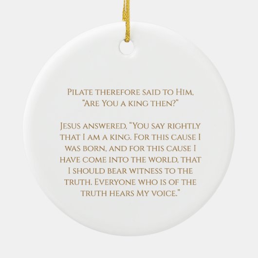 SAVIOR KING Elegante Bronze/Gold Weihnachten Keramik Ornament (Hinten)