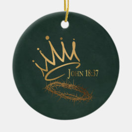 SAVIOR KING Elegante Grün/Gold Weihnachten Keramik Ornament