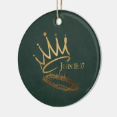 SAVIOR KING Elegante Grün/Gold Weihnachten Keramik Ornament (Links)