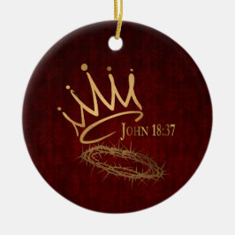 SAVIOR KING Elegante Mahogany Rot/Gold Weihnachten Keramik Ornament