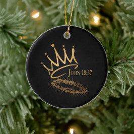 SAVIOR KING Elegante Schwarz/Gold Weihnachten Keramik Ornament