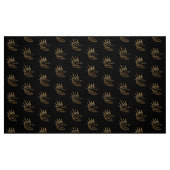 SAVIOR KING JESUS Schwarz/Gold Kronen-Muster Stoff (Fat Quarter (45,7 x 55,9 cm))