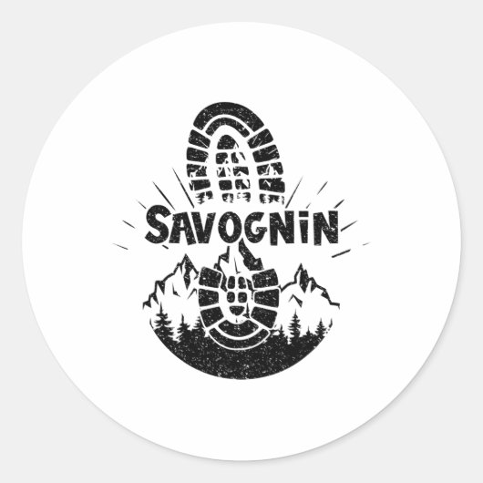 Savognin Schweiz Wandern Runder Aufkleber (Vorderseite)