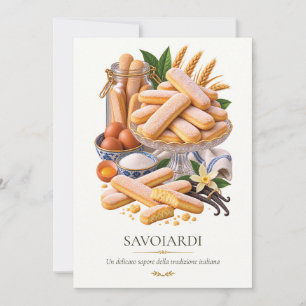 Savoiardi-Anzeige – Vintage italienisches Dessert Einladung