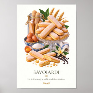 Savoiardi-Anzeige – Vintage italienisches Dessert Poster