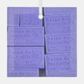 Savon de Marseille Lavender Soap Ornament Aus Glas (Vorderseite)