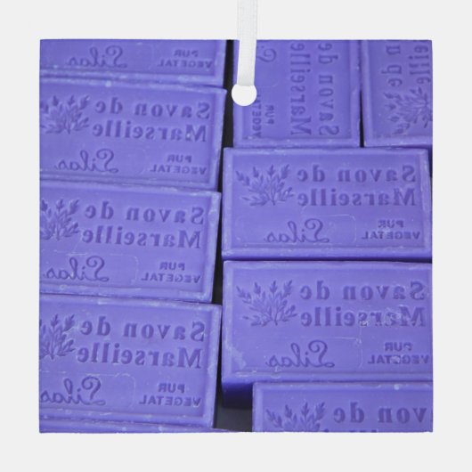 Savon de Marseille Lavender Soap Ornament Aus Glas (Rückseite)