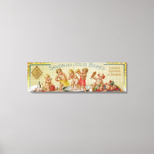 Savon Des Jolis Bebes Soap LabelParis, Frankreich Leinwanddruck (Vorderseite)